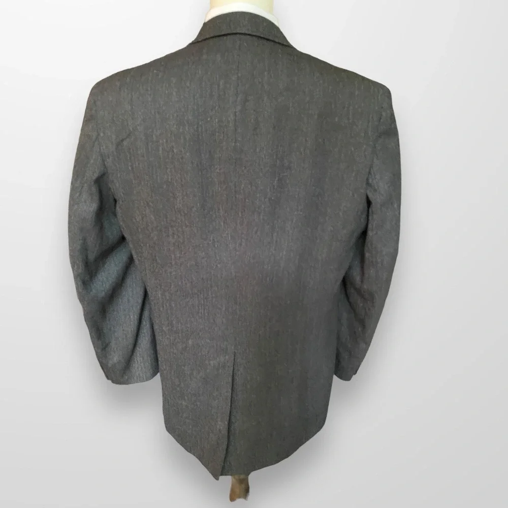 Jos A Bank Mens Sport Coat Brown Herringbone Casual Blazer Wool‎ Suit 43L